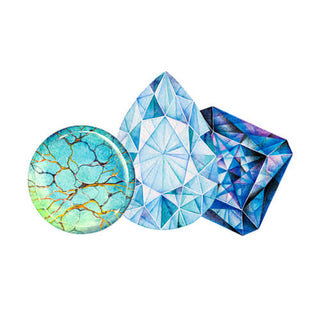 Turquoise, Blue zircon and Tanzanite Birthstones