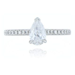 A&S Engagement Collection Platinum 0.80ct diamond solitaire ring with diamond set shoulders