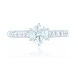 Platinum 0.90ct Diamond Solitaire Ring With Stone Set Shoulders