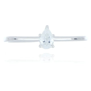 9ct white gold 0.20ct diamond solitaire ring