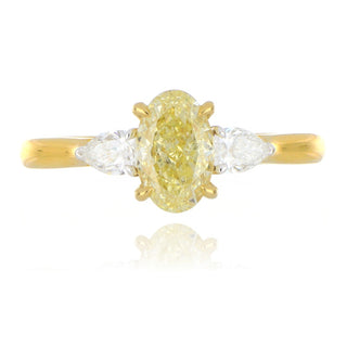 18ct yellow gold 1.20ct yellow diamond 3 stone ring