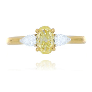 18ct yellow gold 0.71ct yellow diamond 3 stone ring