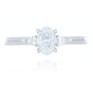 Platinum 0.73ct diamond 3 stone ring
