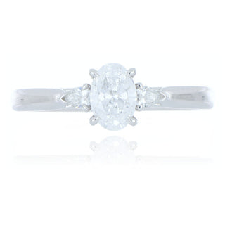 A&S Engagement Collection Platinum 0.61ct diamond 3 stone ring