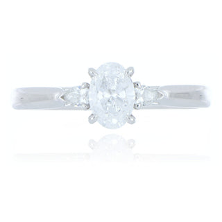 Allum & Sidaway Jewellery A&S Engagement Collection Platinum 0.61ct diamond 3 stone ring 0103467