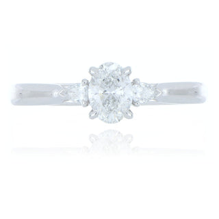 A&S Engagement Collection Platinum 0.57ct diamond 3 stone ring