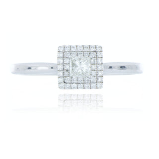 Platinum 0.29ct Diamond Double Cluster Ring
