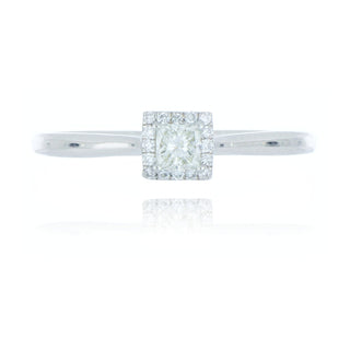 Platinum 0.20ct Princess Cut Diamond Cluster Ring