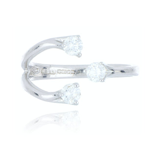 18ct White Gold 0.09ct Diamond Openwork Ring