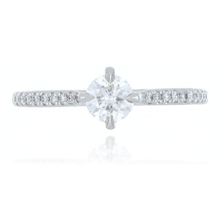 A&S Engagement Collection Platinum 0.50ct Diamond Solitaire With Diamond Set Shoulders