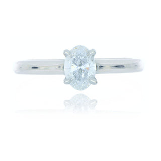 A&S Engagement Collection Platinum 0.70ct Diamond Oval Cut Solitaire Ring