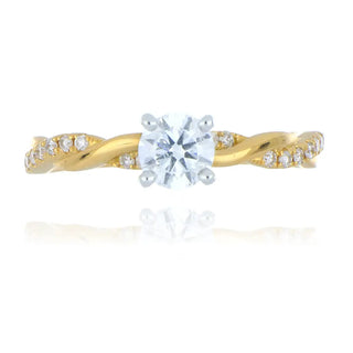 A&S Engagement Collection 18ct yellow gold 0.50ct diamond solitaire ring with diamond set twisted band