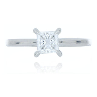 A&S Engagement Collection Platinum 0.81ct princess cut diamond solitaire ring