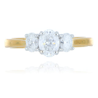 A&S Engagement Collection 18ct yellow gold 0.80ct diamond 3 stone ring