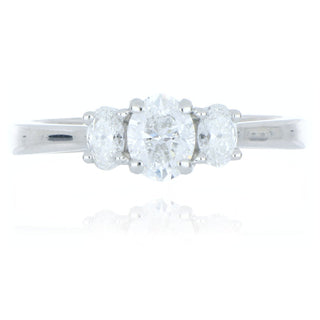 A&S Engagement Collection Platinum 0.80ct diamond 3 stone ring