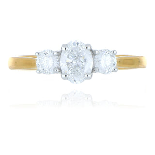A&S Engagement Collection 18ct yellow gold 0.80ct diamond 3 stone ring