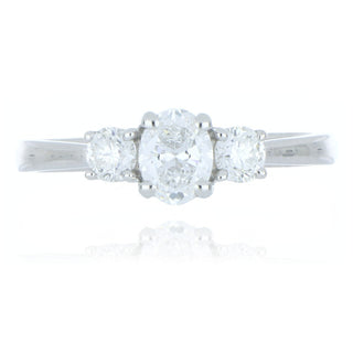 A&S Engagement Collection Platinum 0.80ct diamond 3 stone ring
