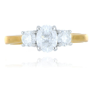 A&S Engagement Collection 18ct yellow gold 1.10ct diamond 3 stone ring