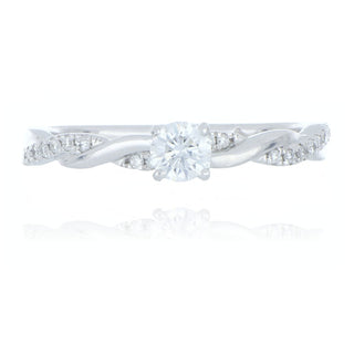Platinum 0.37ct diamond solitaire twisted band ring