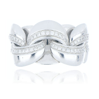18ct White Gold Infinity Link Diamond Ring