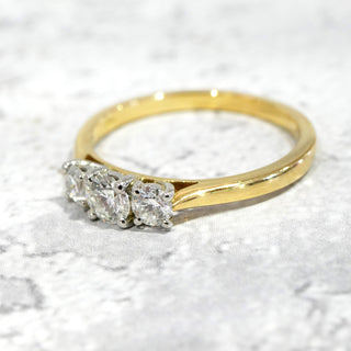 A&S Engagement Collection 18ct Yellow Gold 0.50ct Diamond 3 Stone Ring