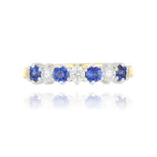 18ct Yellow Gold 0.45ct Sapphire And Diamond Half Eternity Ring