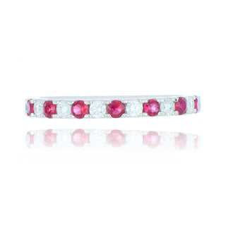 18ct White Gold 0.39ct Ruby And Diamond Half Eternity Ring