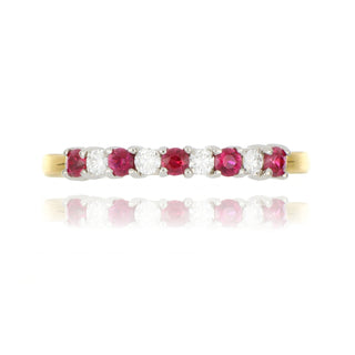 18ct Yellow Gold 0.28ct Ruby And Diamond Half Eternity Ring