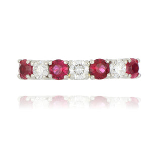 18ct Yellow Gold 0.72ct Ruby And Diamond Half Eternity Ring