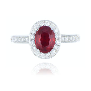 18ct White Gold 1.56ct Ruby And Diamond Cluster Ring