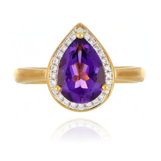 18ct yellow gold 1.60ct amethyst and diamond ring