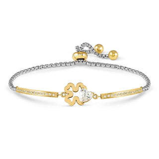 Nomination Jewellery Nomination Yellow PVD Stainless Steel and Cubic Zirconia Milleluci Clover Bracelet 2522346