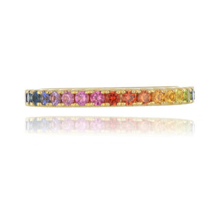 18ct Yellow Gold 0.42ct Rainbow Sapphire Half Eternity Ring