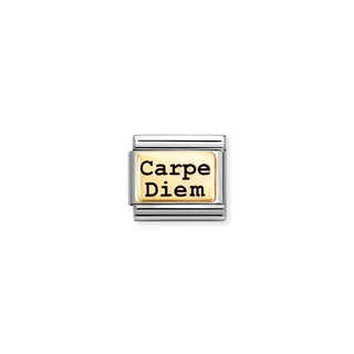 Nomination Jewellery Nomination Stainless Steel and 18ct Yellow Gold Composable Carpe Diem Link 2514301