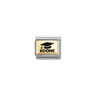 Nomination Jewellery Nomination Stainless Steel and 18ct Yellow Gold Composable Graduation Hat #Done Link 2514302