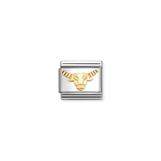 Nomination Jewellery Nomination Stainless Steel and 18ct Yellow Gold Composable Etched Detail Taurus Link 2514383
