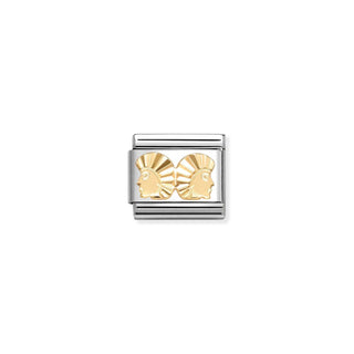 Nomination Jewellery Nomination Stainless Steel and 18ct Yellow Gold Composable Etched Detail Gemini Link 2514384
