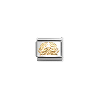 Nomination Jewellery Nomination Stainless Steel and 18ct Yellow Gold Composable Etched Detail Cancer Link 2514385