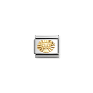 Nomination Jewellery Nomination Stainless Steel and 18ct Yellow Gold Composable Etched Detail Leo Link 2514386