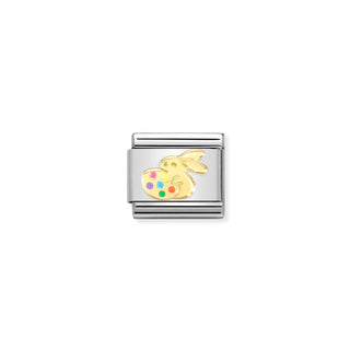 Nomination Jewellery Nomination Stainless Steel and 18ct Yellow Gold Easter Bunny with Egg Link 2513676