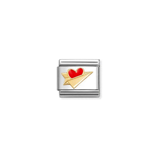 Nomination Jewellery Nomination Stainless Steel and 18ct Yellow Gold Composable Paper Plane Heart 2514372