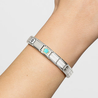 Nomination Jewellery Nomination Stainless Steel and 18ct Yellow Gold Composable Turquoise Flower Link 2514304
