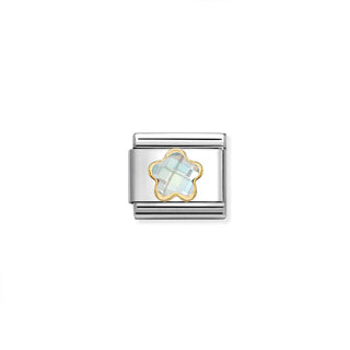 Nomination Jewellery Nomination Stainless Steel and 18ct Yellow Gold Composable Cubic Zirconia White Flower Link 2514317