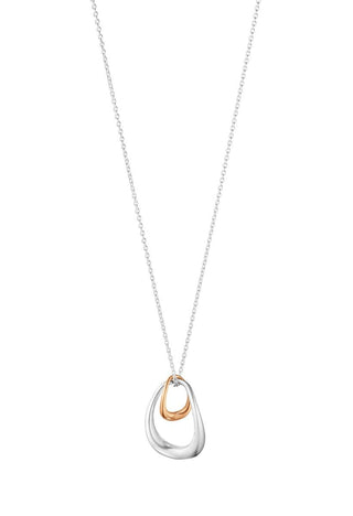 Georg Jensen Silver And Rose Gold Offspring Necklace
