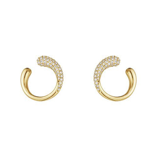 Georg Jensen 18ct Yellow Gold Diamond Mercy Hoop Stud Earrings