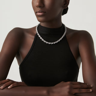 Giovanni Raspini Silver Medium Torchon Necklace