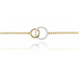 9ct yellow gold 0.09ct diamond interlocked circle bracelet