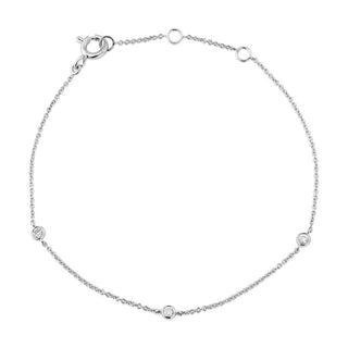 9ct White Gold 0.09ct Diamond Bracelet
