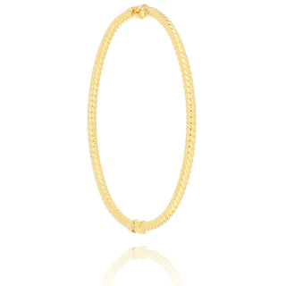 Fine Jewellery Jewellery 9ct Yellow Gold Twisted Hinged Bangle 1111143