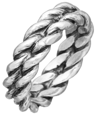 Giovanni Raspini Silver Double Rope Ring - Size 50